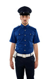 Camicia vigilanza estiva blu con bottoni in oro - modello ps - Carema