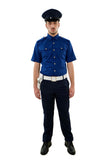 Camicia vigilanza estiva blu con bottoni in oro - modello ps - Carema