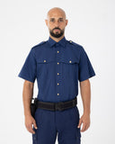 Camicia blu con spalline mod. PS e bottoni oro per vigilanza – foto 3
