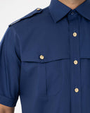 Camicia blu con spalline mod. PS e bottoni oro per vigilanza – foto 5