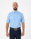 Camicia celeste con spalline a mezza manica per vigilanza – foto 1